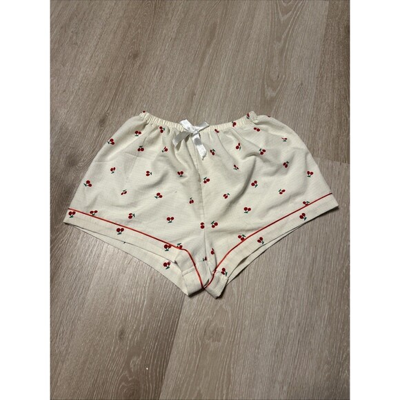 Unbranded Other - Cherry Pajama Shorts With Elastic Waistband And Bow Sz Medium